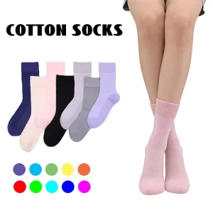 Business Casual Crew Socks Multi Color Breathable Mesh Cotton Socks Handmade Seamless Toe Customizable Socks