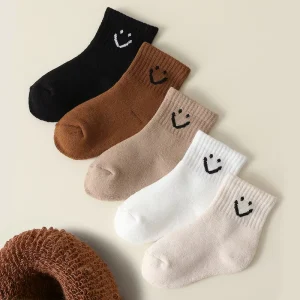 CMAX Kid Jacquard Warm Stripe Cotton Children Socks Letter Loose Mouth Baby Mixed Different Styles Newborn Baby Socks