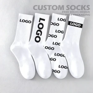 CUSTOM Unisex Embroidered Athletic Running Ankle Crew Oem Designer Compression Cotton Sports Custom Socks logo