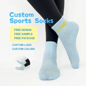 CUSTOM Unisex Embroidered Tennis Athletic Logo OEM Designer Compression Cotton Custom Sports Women’s Socks