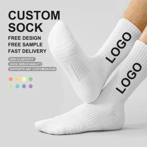 CUSTOM Unisex Embroidered Tennis Athletic Logo Running Ankle Crew Designer Cotton Custom Men’s Sports Oem Socks