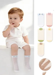 Calcetines Cute Crew Casual Knitted Sock Summer Thin Breathable Mesh Boys Girls Socks Colourful Children