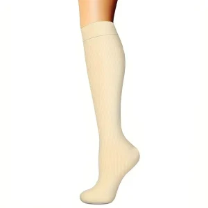Calf Knee High Elastic Compression Over the Knee Stockings Logo Custom Nylon Sports Sock Crew Knee High