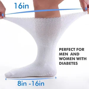 Calf Men’s Professional Grade Anti-slip Cotton Diabetic Socks Wide Opening Non-Binding Design Custom Support Daily Breathable