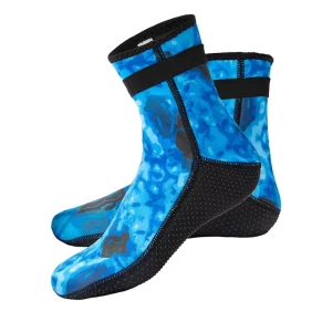 Camouflage Neoprene Dive Socks with Adjustable Strap Thermal Anti-slip Swim Socks for Snorkeling & Beach