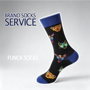 Cartoon Animal Pattern Forest Wildlife Design Combed Cotton Jacquard Funky Socks