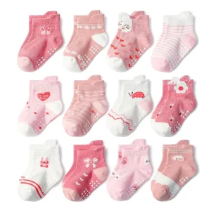 Cartoon Children’s Socks Girls’ Anti-Slip Summer Breathable Cotton Baby Socks 1 3 Years
