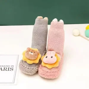Cartoon Cute Mid Calf Baby Socks Home Non Slip Wear Resistant Combed Cotton Unisex Creative Little Flower Design