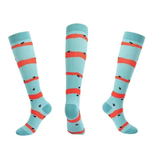 Casual Breathable Striped Men Knee Outdoor Running Sport Compression Socks