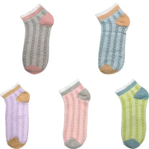 Casual Floral Pattern Women’s Socks Disposable Breathable Ankle Length with Anti-Slip Feature Logo on Body