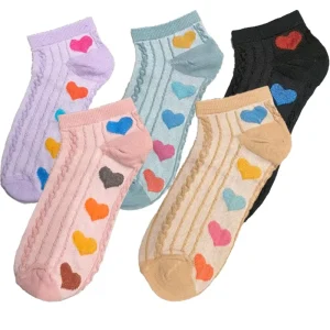 Casual Geometric Pattern Women’s Anti-Slip Ankle Grip Socks Disposable with Body Logo