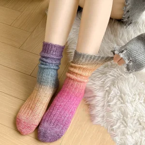 Casual Soft Cotton Crew Athletic Socks Cushion Novelty Funny Tie dye Socks