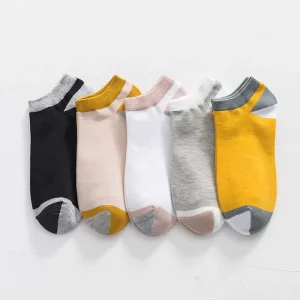 Casual Solid Cotton Ankle Length Men’s Socks Bottom Logo 5 Pairs Per Bag 10 Pairs MOQ for Spring