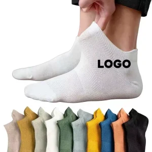Casual Summer Thin Spandex Polyester Ankle Socks Breathable Deodorant Sweat Absorption Solid Pattern Crocheted Custom Socks