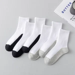 Casual White Color Children’s Socks Boys Girls Four Seasons Sports style Cotton Socks Schoolchildren