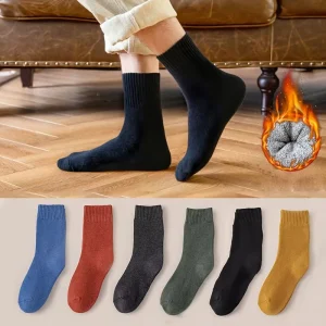 Casual Winter Thermal Socks Bulk Extra Thick Fleece Lined Warm Unisex Crew Socks