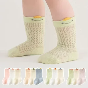 Children Breathable Cool Socks Cartoon Cute Baby Socks Combed Cotton Newborn Socks