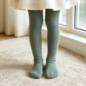 Children Custom Kids Breathable Cotton Knitted High Elastic Girls Tight Seamless Stockings with Custom Color for Spring Autumn