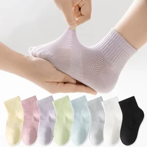 Children Socks Girls Boys Toddler Spring Summer Mesh Waist Bound Cool Breathable Comfortable Cotton Crew Socks