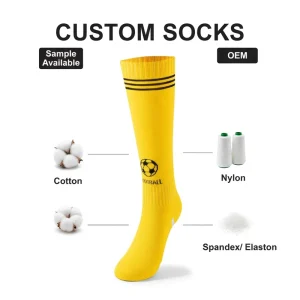 Children Thin Soccer Socks Print Knitted Spring Cuff Logo Quick Dry Breathable Terry Knee High Adult Quality Boys Girls