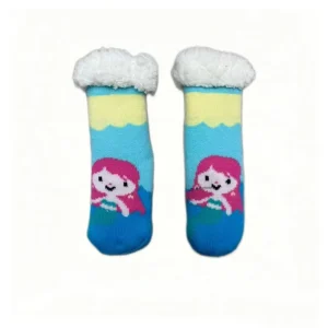 Children Winter Crew Fuzzy Knit Breathable Cute Cartoon Sleeping Socks Anti-slip Comfortable Elk