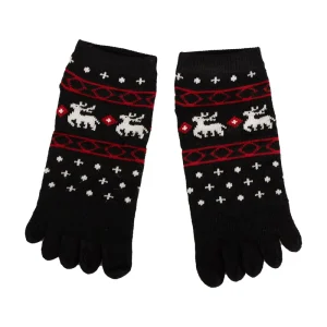 Children’s 5 Toe Breathable Socks with Rhinestone Design and Cuff Detail for Outdoor Cold Weather Cycling Sports and Casual Use