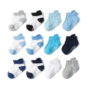 Children’s Anti-Slip Indoor Floor Socks Organic Cotton Cartoon Design Breathable Disposable Newborns Boys Girls Autumn Season