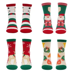 Children’s Autumn Letter Pattern Christmas Socks Baby Cartoon Bell Figures Crew Stockings Spanish Newborn Baby Socks