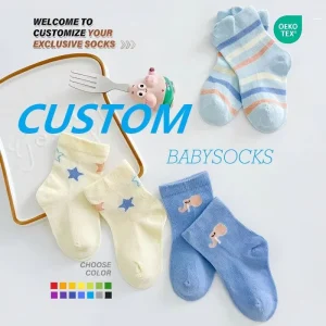 Children’s Boys’ Crew Socks Soft Cartoon Animal Print Anti Bacterial Jacquard Star Striped Thin Spring Baby Spring Summer