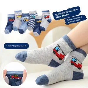 Children’s Breathable Crew Socks Autumn Cute Cartoon Big Children Boys Girls Baby Socks Stall Supply