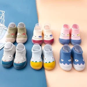 Children’s Breathable Durable Mid Calf Cartoon Pattern Walking Shoe for Boys Girls Infant Toddler Spring Autumn Newborn Non Slip