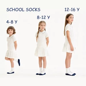 Children’s Casual Cotton Crew Socks School Socks White Tops Girl Boy Student Style Breathable Knitted Design HYC 135