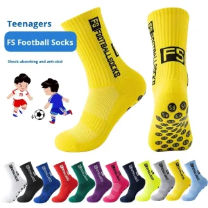 Children’s Casual Football Crew Socks Knitted Letter Pattern Non Slip Compression Autumn Anti Bacterial Spandex Polyester Cotton