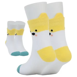 Children’s Cotton Sports Socks with Cartoon Dog Design Ear Up Style for Spring Season Bottom Logo Position