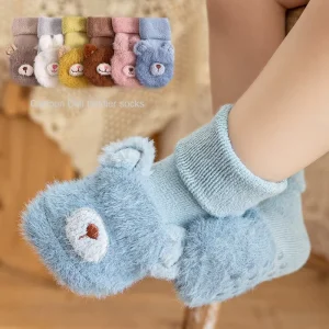 Children’s Crew Casual Winter Thick Terry Non Slip Warm Floor Socks for Toddlers