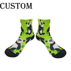Children’s Cute Anti-Slip Knitted Printed Socks with Panda Patterns Spandex/Cotton Material Mid to High End Student Socks