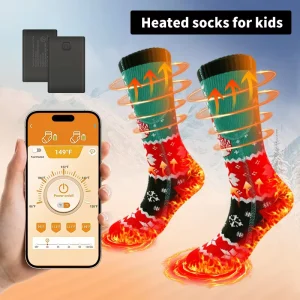 Children’s Electric Heated Socks for Skiing Winter Sports USB Rechargeable Thermal Warm Socks for Kids Cold Weather