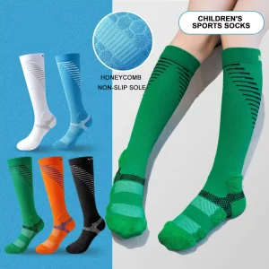 Children’s High top Football Running Knitted ODM Nylon Professional Socks Towel Bottom Quick Drying Antibacterial Sports