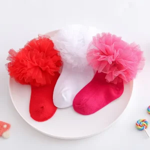 Children’s Lace Baby Combed Cotton Lace Socks Girls’ Spring and Autumn Lace Dance Socks Girls Treasure Trendy Socks