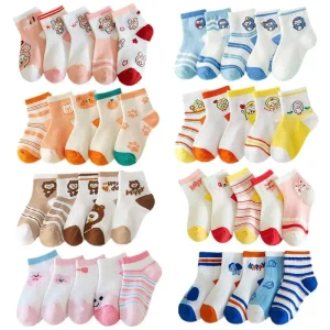 Children’s Mesh Tube Socks Sweat Absorbent Summer Baby Boat Socks for Boys and Girls Comfortable Baby Socks