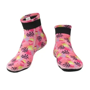 Children’s Mid Calf Water Booties Socks 3mm Thickened Anti Slip Wear Resistant Material Diving Anti Cut Socks for Beach Use