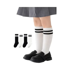 Children’s Mid Length Anti Slip 100% Cotton Stockings Boneless Craft Boys Girls Spring Summer Thin Student Football Double High