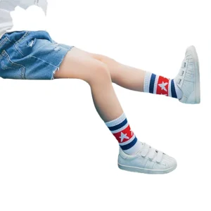 Children’s Mid length Socks Cotton Sports Socks for Boys and Girls