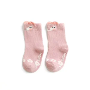 Children’s New Spring Autumn Cute Cotton Socks Boys Girls’ Casual Anti Slip Crew Short Ear Flat Socks Animal Cartoons Baby Socks