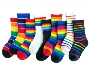 Children’s Sock Stripe Stripe Kids Socks Retro Rainbow Stripe Kids Socks