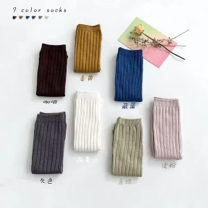 Children’s Socks Autumn Pure Cotton Trendy Ins Korean Style Boys Girls Small Medium Large Vertical Striped Sports Mid Calf