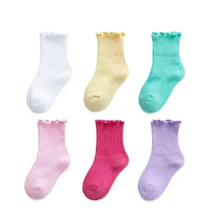 Children’s Socks Autumn and Winter New Products Solid Color Infant Mid Tube Socks Tidy Baby Cotton Socks