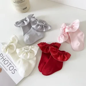 Children’s Socks Cute Newborn Baby Ruffle Cotton Socks Middle Tube Lace Kids Girls Socks