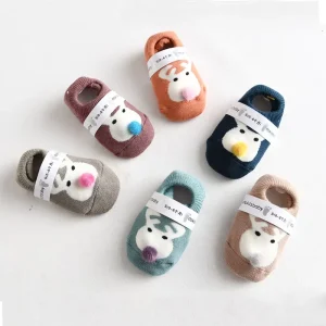 Children’s Socks Solid Striped Spring Boy Rubber Anti Slip Newborn Baby Floor Socks Cotton Infant Socks for Girls