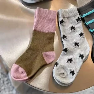 Children’s Socks with Three-dimensional Relief Stars Autumn and Winter Mid-calf Socks